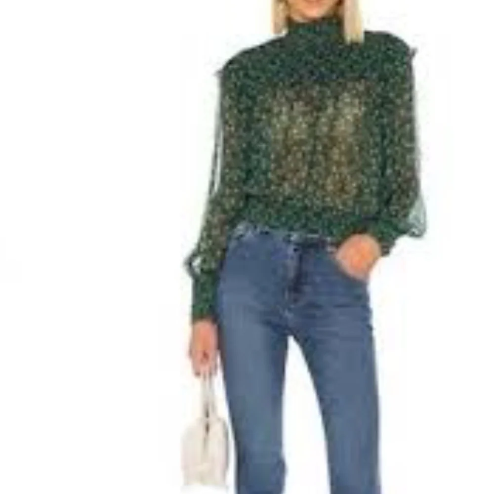 Free People Roma Printed Ruffle Blouse - Picture 1 of 8